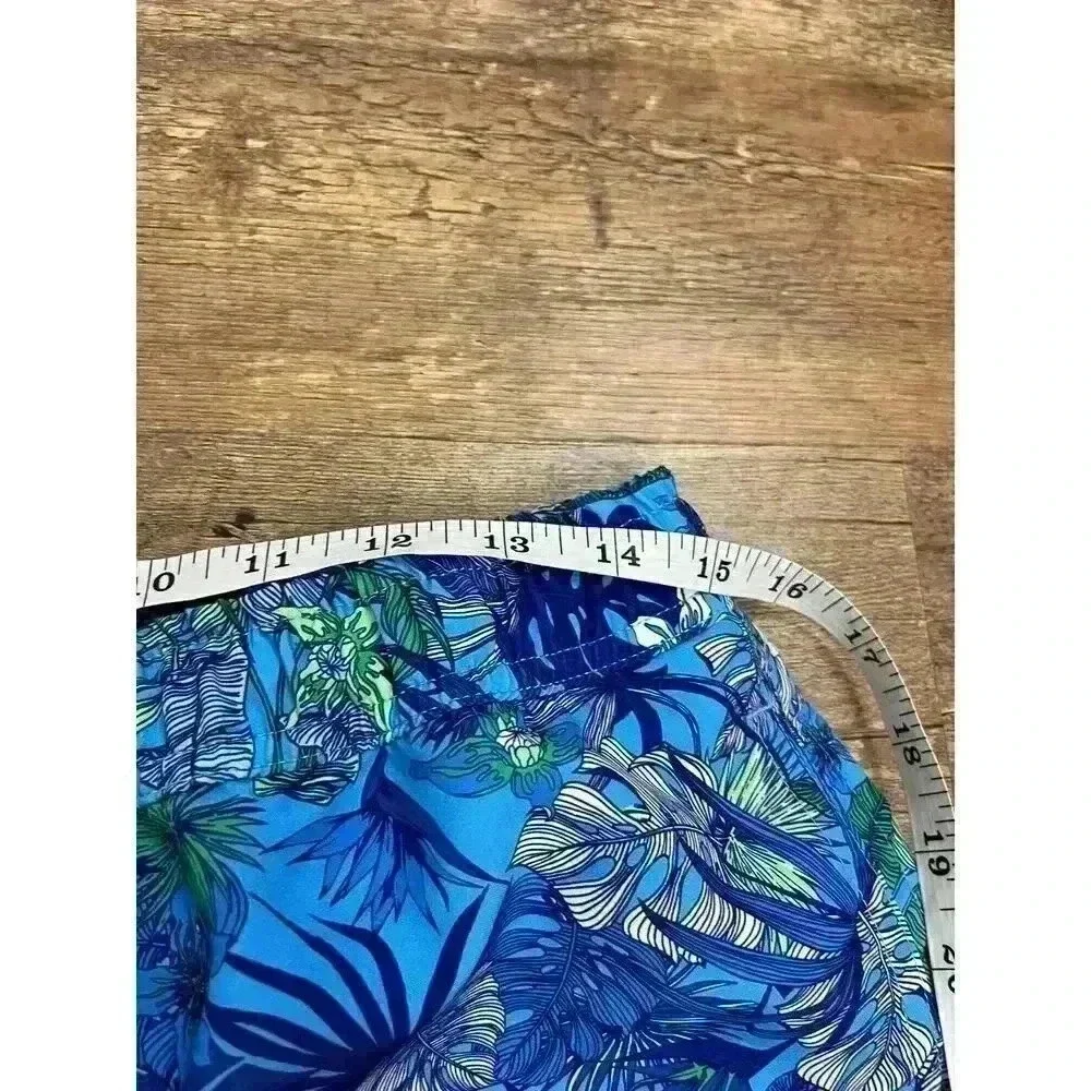 Lords of Harlech Quack Jungle Garden Blue Swim Trunks Men's L 3.5